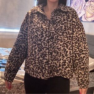 Zara Brown Teddy Jacket with Cozy Plush Material and Relaxed Fit